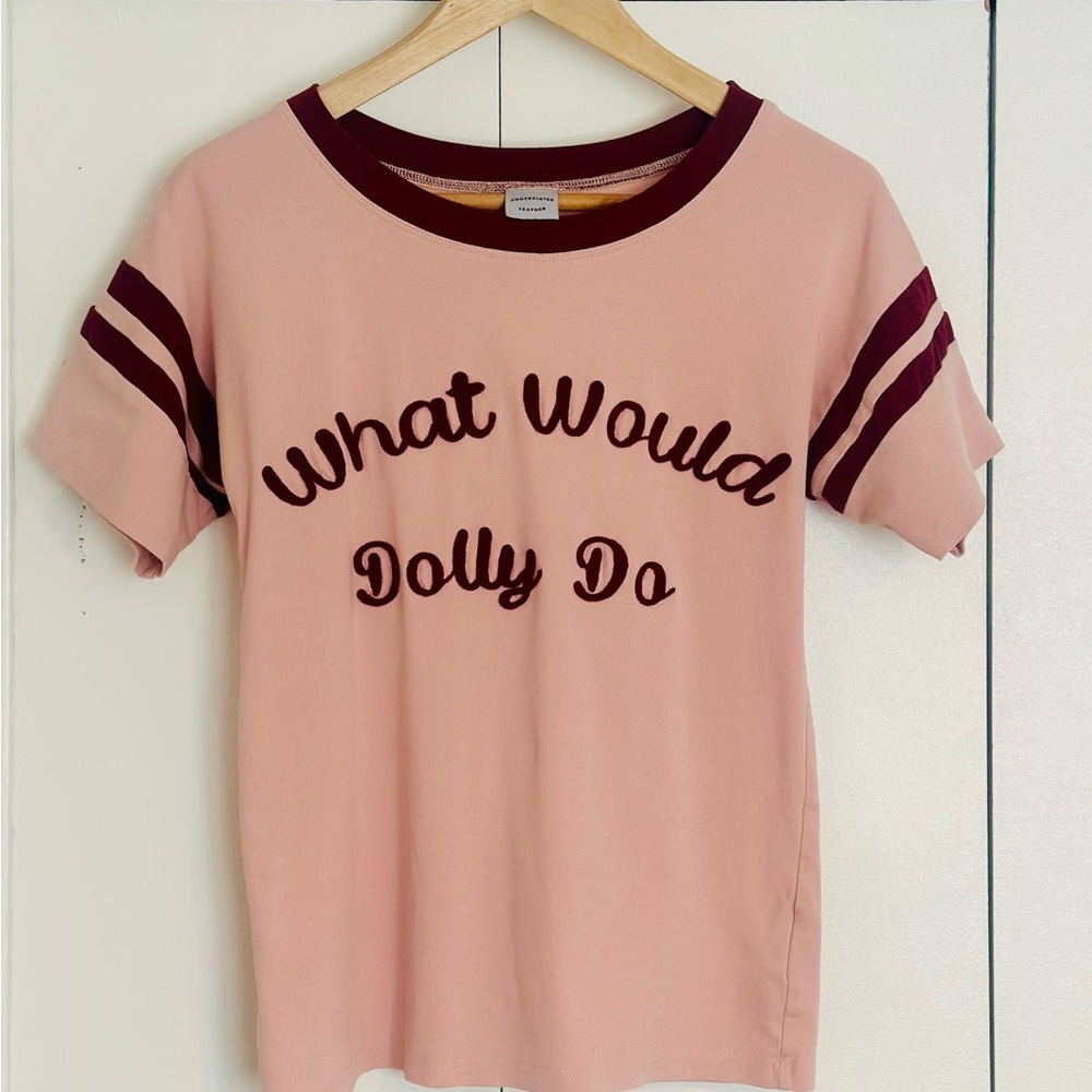 Free People What Would Dolly Do? Pink Graphic Tee